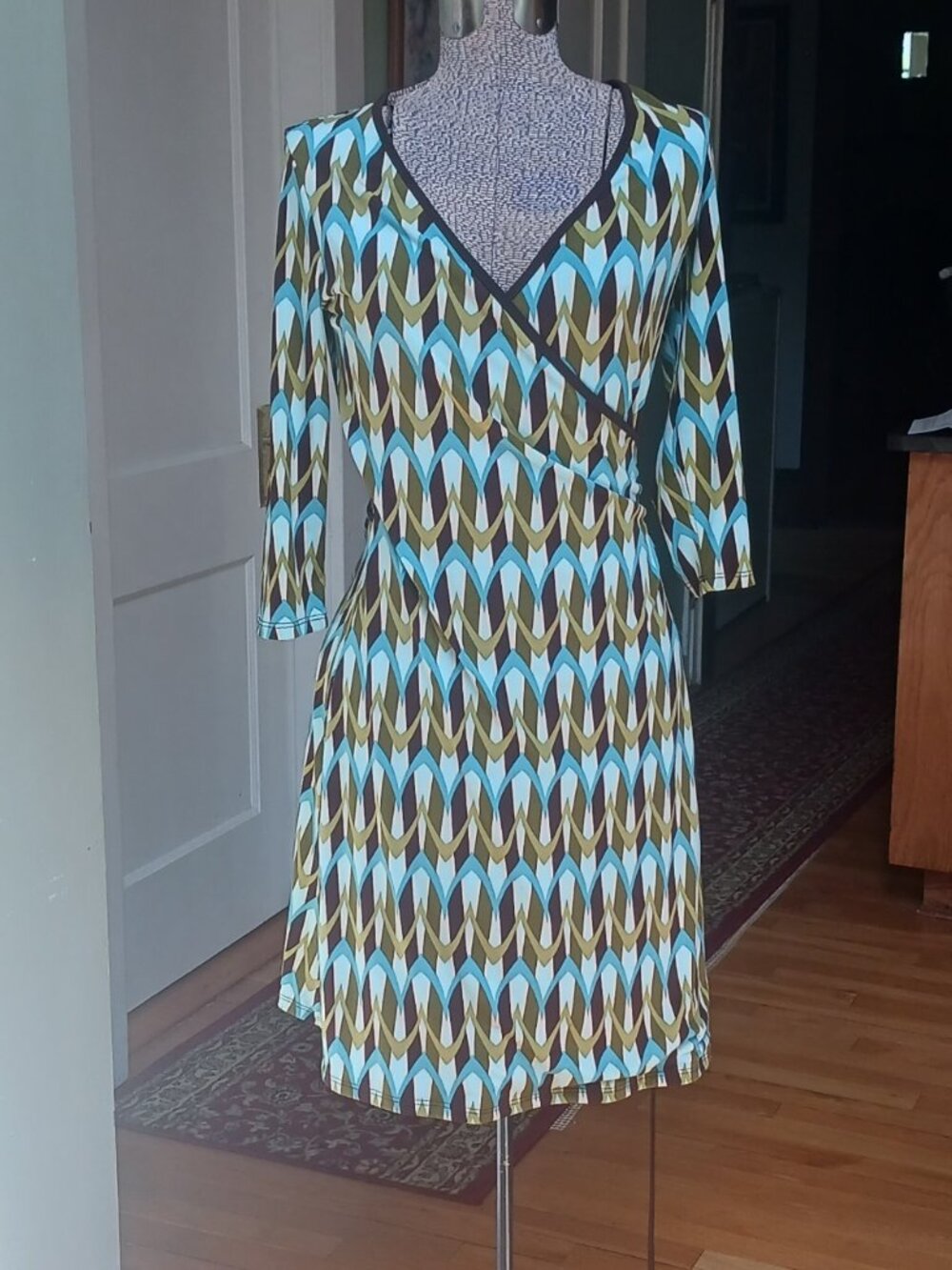 Geometric print Faux-wrap Dress